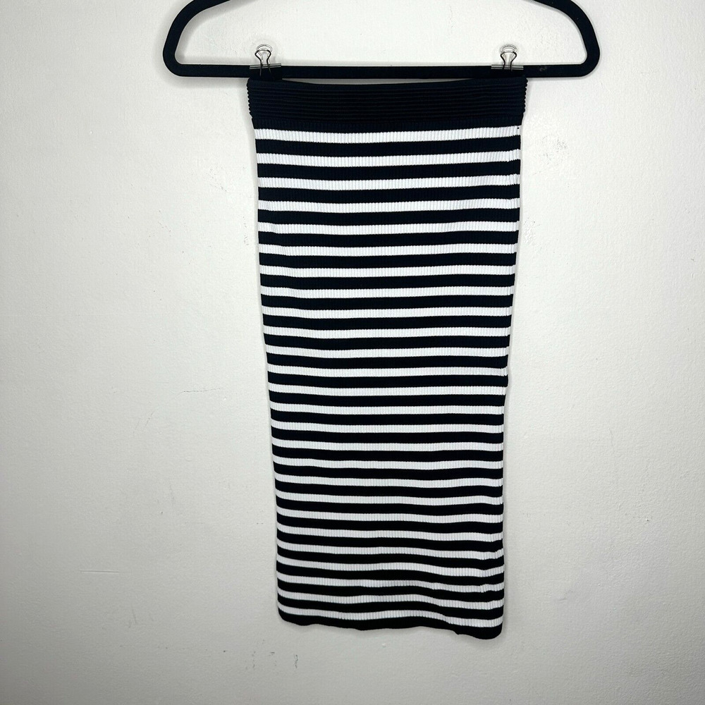 Michael Kors Black & White Striped Stretch Bodycon Tube Maxi Skirt XXS - Picture 3 of 12